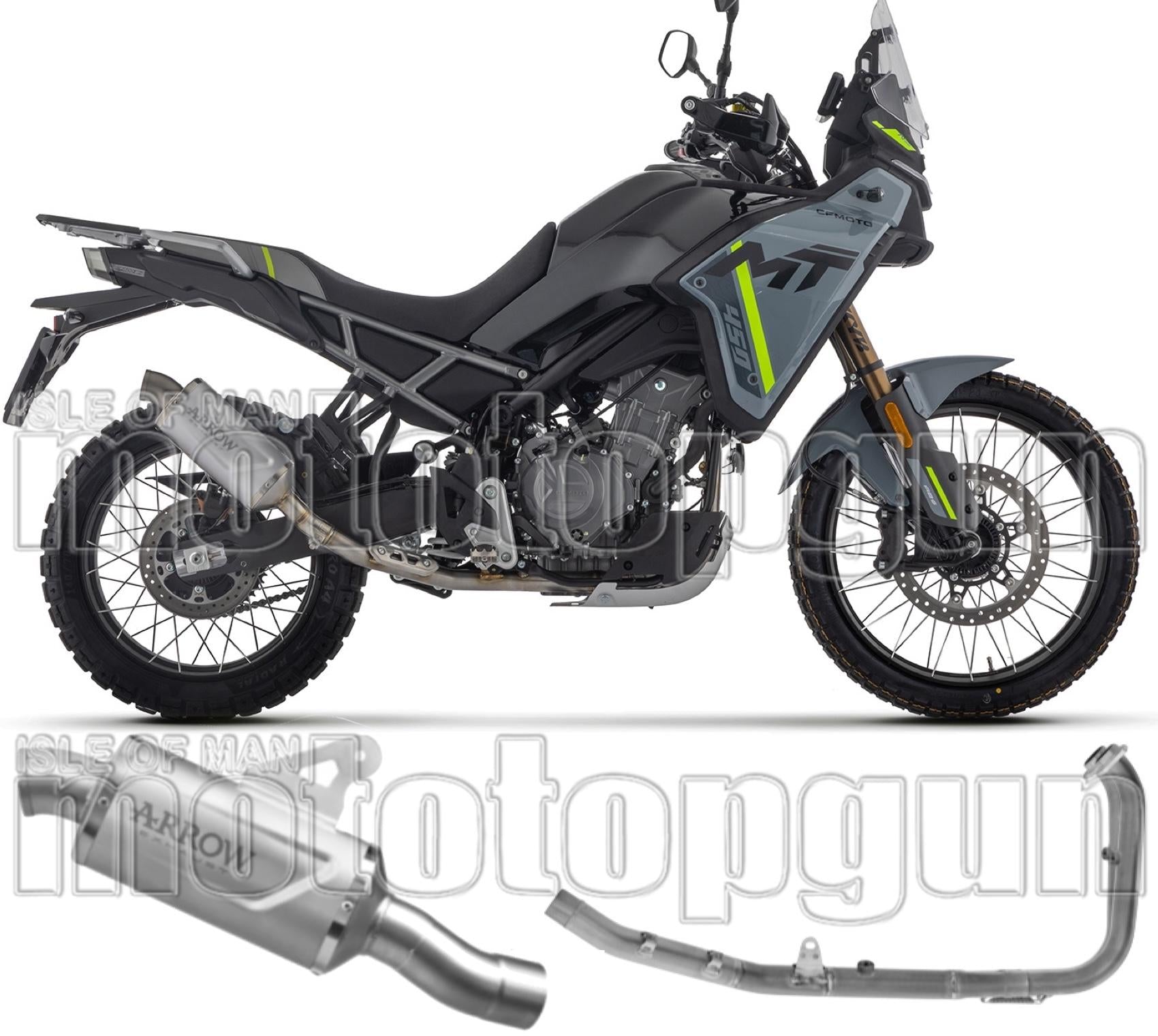 Complete Non-Catalytic Exhaust System With Sound Certification Indy-Race Evo Titanium Steel End Cap - Arrow Special Parts Compatible With Cfmoto 450 Mt (2025-2026)