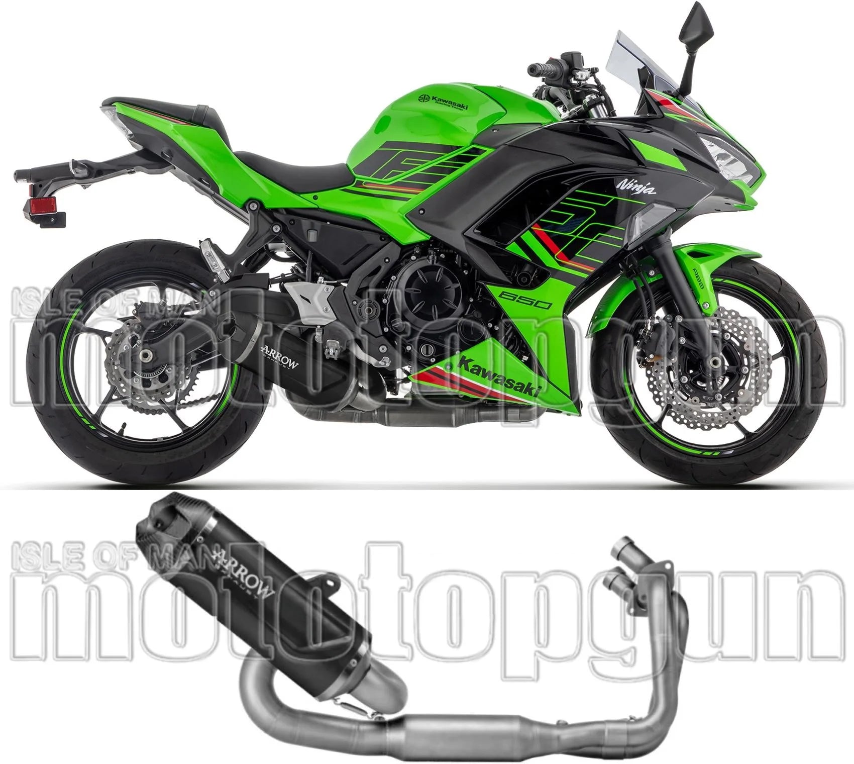 Système D'Échappement Complet Sans Catalyseur Et Homologué Au Niveau Sonore Indy-Race Evo Aluminium Noir Embout Carby - Arrow Special Parts Compatible Avec Kawasaki Ninja 650 (2024-2026)