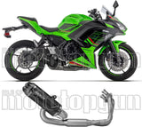 Système D'Échappement Complet Sans Catalyseur Et Homologué Au Niveau Sonore Indy-Race Evo Aluminium Noir Embout Carby - Arrow Special Parts Compatible Avec Kawasaki Ninja 650 (2024-2026)