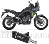 Système D'Échappement Homologué Au Niveau Sonore Indy-Race Evo Aluminium Noir Embout Carby - Arrow Special Parts Compatible Avec Cfmoto 450 Mt (2025-2026)
