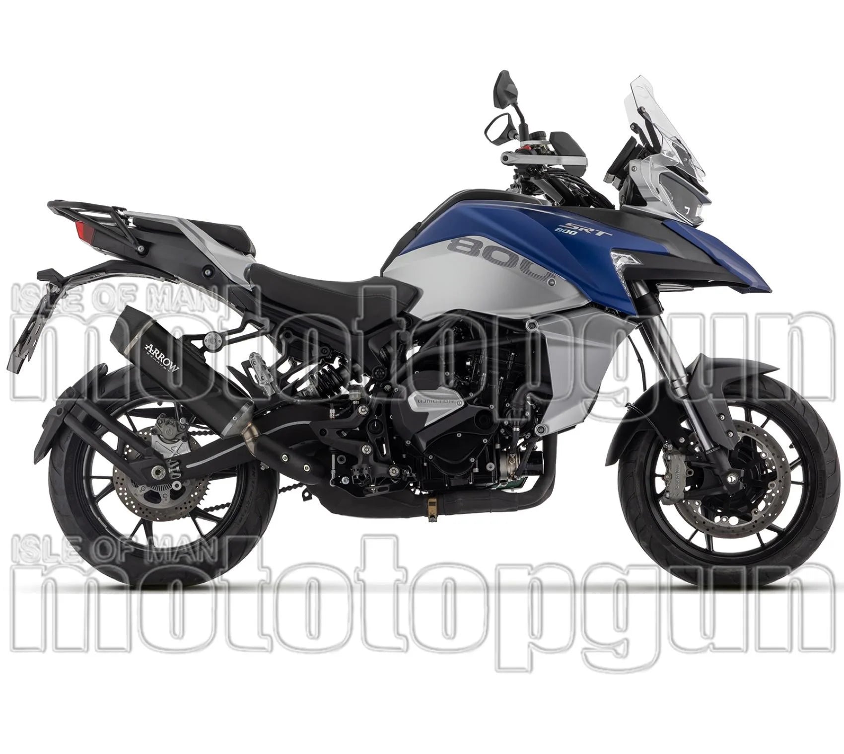 Système D'Échappement Homologué Au Niveau Sonore Indy-Race Aluminium Noir Carbon - Arrow Special Parts Compatible Avec Qj Motor Srt 800 (2023-2024)