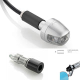 Clignotant Led Guidon + Kit Retroviseur Eccentrico D13,5-18 Rizoma Sguardo Chrome