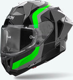Casque Intégral Pour Moto Airoh Gp800 - Gp8C33 Hpc Carbon Vert Fluo Gloss Competition Taille M