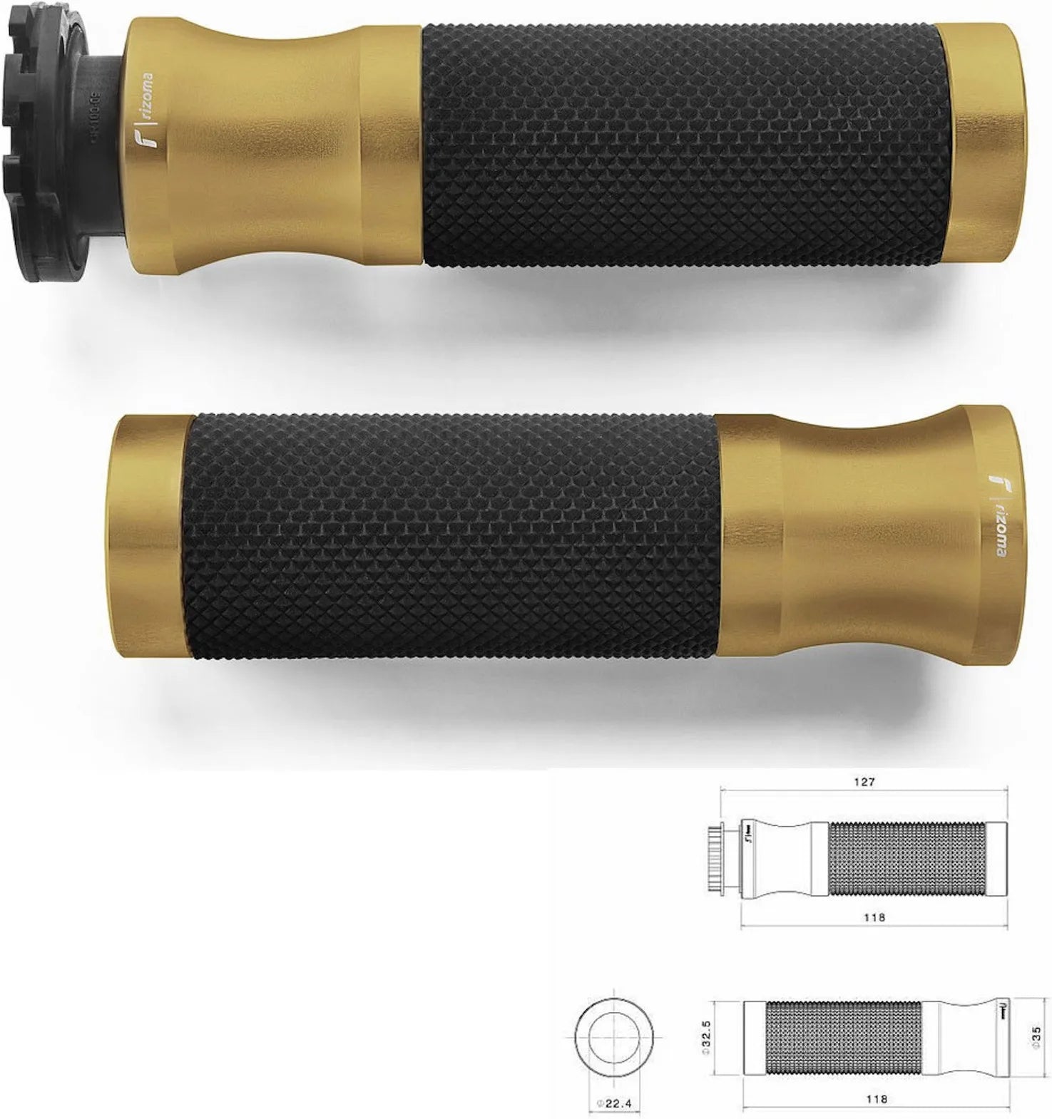 Boutons Ø22 Sport - Rizoma Compatible Avec Suzuki V-Strom 650 Abs (2017-2019)