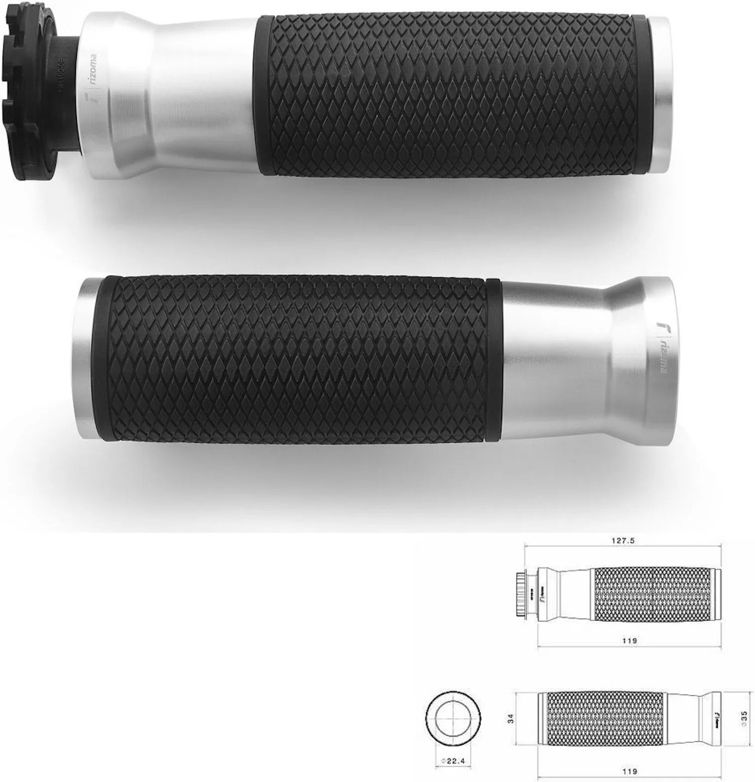 Boutons Ø22 Urlo - Rizoma Compatible Avec Suzuki Gsr 750 (2010-2015)