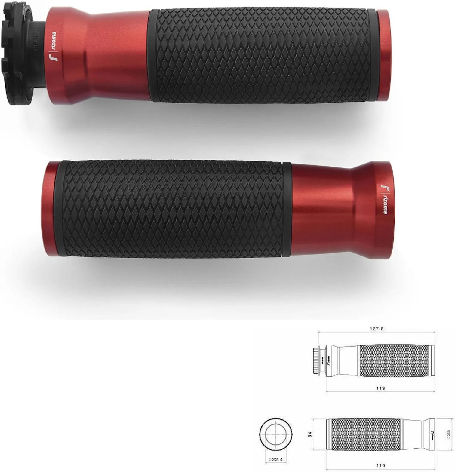Boutons Ø22 Urlo - Rizoma Compatible Avec Suzuki Gsr 750 (2010-2015)