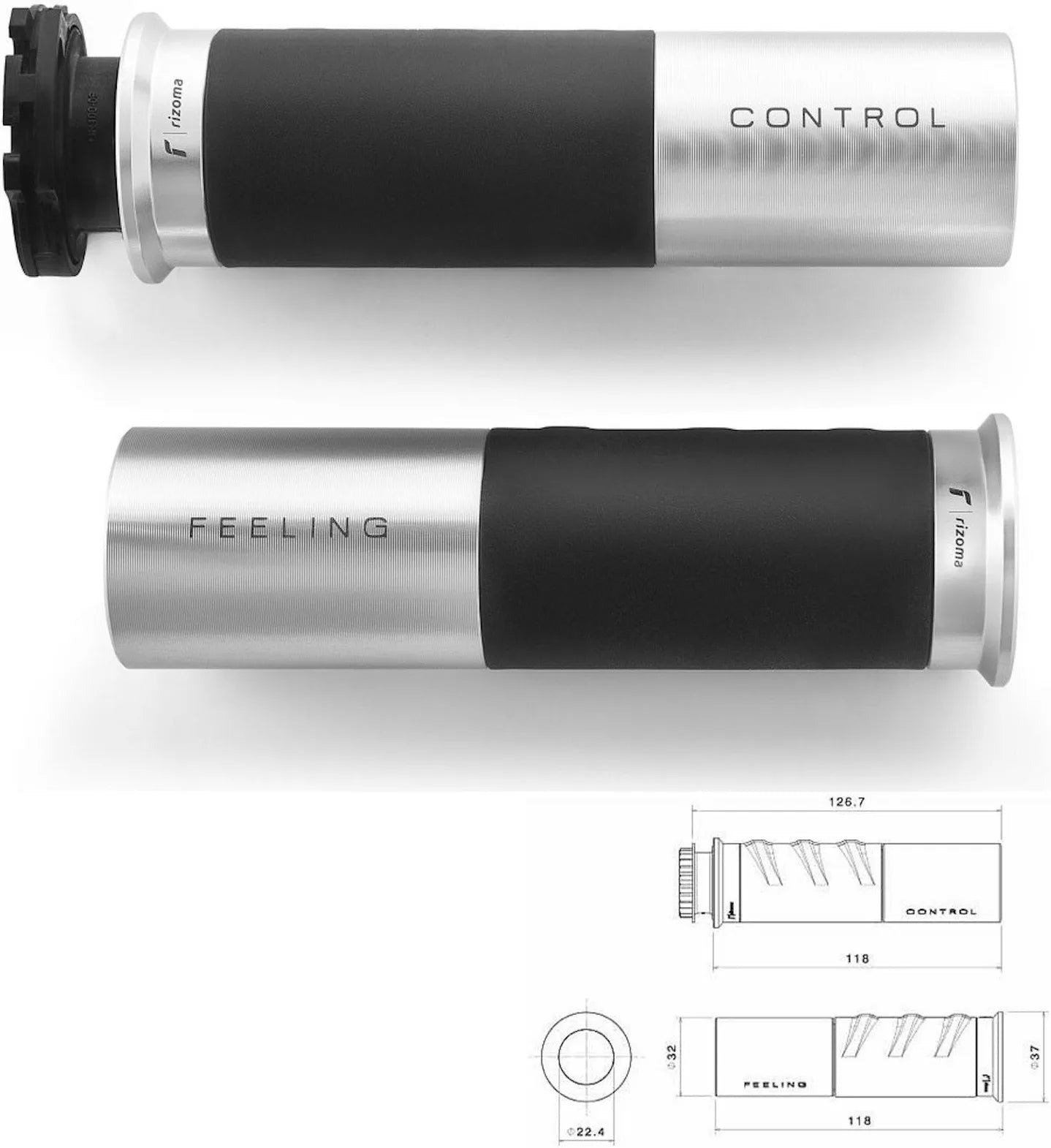 Boutons Ø22 Icon - Rizoma Compatible Avec Ktm 125 Duke Abs (2014-2016)
