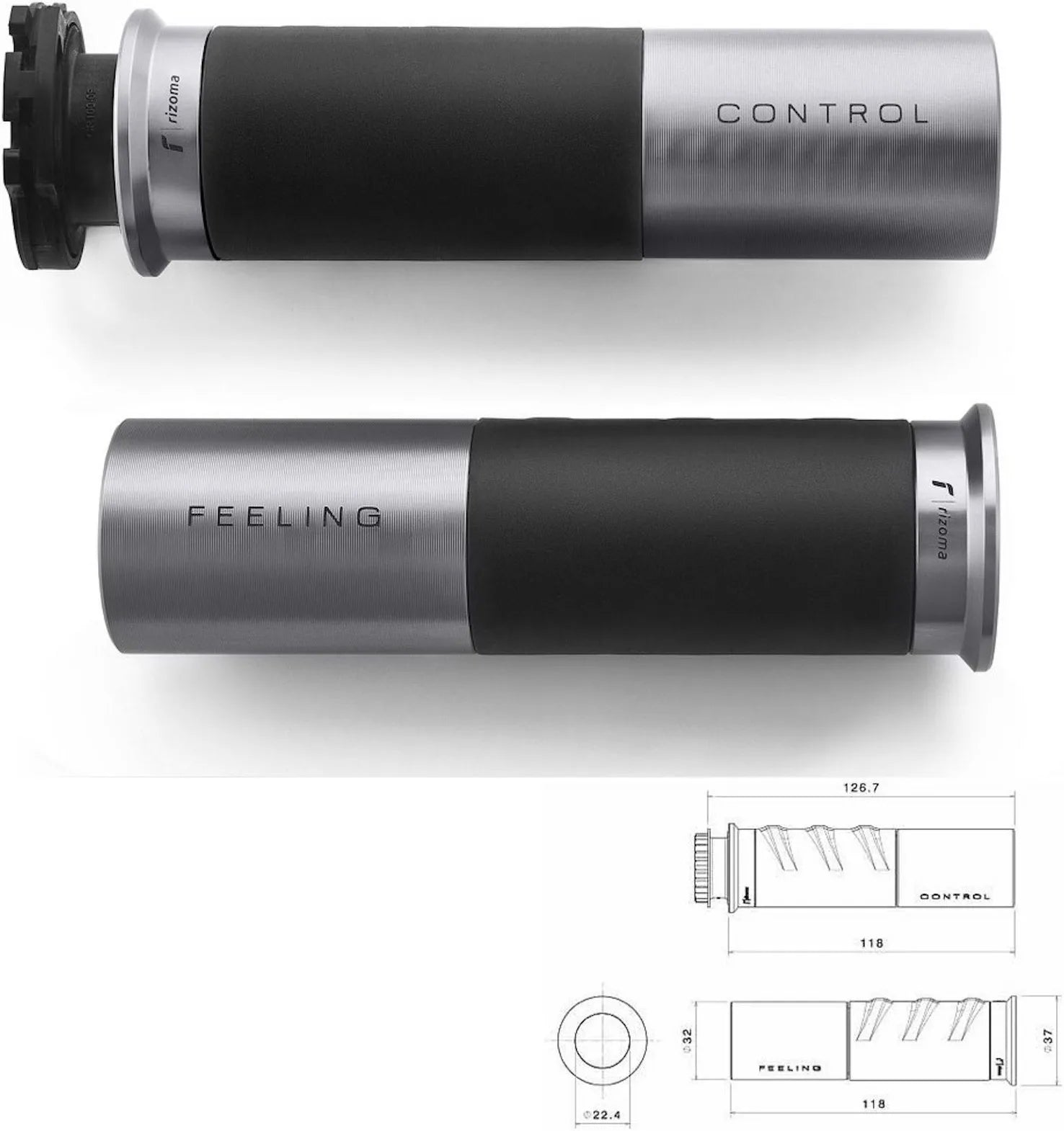 Boutons Ø22 Icon - Rizoma Compatible Avec Ktm 1290 Super Duke R Abs (2014-2015)