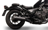 Système D'Échappement Homologué Au Niveau Sonore Acier Inox Noir - Termignoni Compatible Avec Honda Rebel 500 (2018-2020)