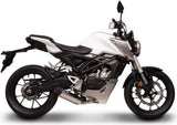 Système D'Échappement Complet Avec Homologation Acoustique Force Acier Inox Carbon Cap - Termignoni Compatible Avec Honda Cb 125 (2018-2020)