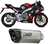 Complete Non-Catalytic Exhaust System With Sound Certification Sr-1 Titanium - Mivv Compatible With Aprilia Rs 457 (2024-2026)