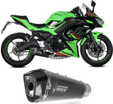 Complete Catalytic Exhaust System With Sound Certification Delta Race Steel Black Carbon Fiber End Cap - Mivv Compatible With Kawasaki Ninja 650 (2025-2026)