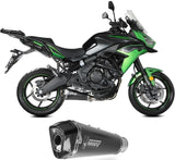 Complete Catalytic Exhaust System With Sound Certification Delta Race Steel Black Carbon Fiber End Cap - Mivv Compatible With Kawasaki Versys 650 (2024-2026)