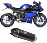 Complete Non-Catalytic Exhaust System With Sound Certification Ak-1 Steel Black Carbon Fiber End Cap - Mivv Compatible With Yamaha Mt-09 - Sp (2025-2026)