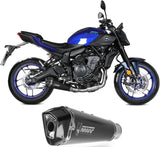 Complete Catalytic Exhaust System With Sound Certification Delta Race Steel Black Carbon Fiber End Cap - Mivv Compatible With Yamaha Mt-07 (2025-2026)