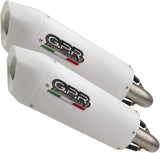 Double Sortie D'Échappement Homologuée Au Niveau Sonore Albus Evo4 Aluminium Blanc - Gpr Compatible Avec Kawasaki Zzr 1400 (2017-2022)