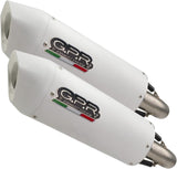 Dual Exhaust System With Sound Certification Albus Ceramic White Aluminium - Gpr Compatible With Suzuki Gw 250 F Inazuma (2012-2017)