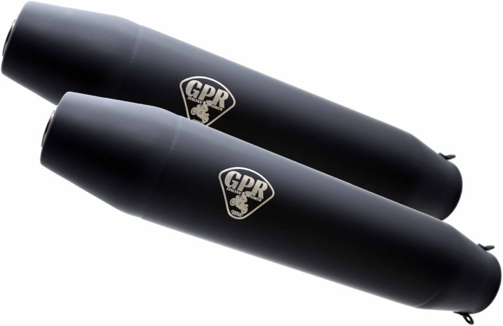 Exhaust Tip With Noise Certification Deeptone Cafe Racer Black Stainless Steel - Gpr Compatible With Moto Guzzi V 35 Tt - Sp - Lario - Gt- Custom (1982-1994)
