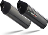 Double Sortie D'Échappement Homologuée Au Niveau Sonore Furore Carbon Look - Gpr Compatible Avec Honda Vtr 1000 F Firestorm (1997-2007)