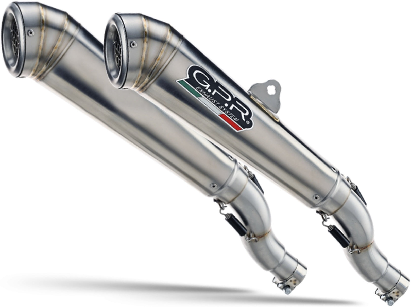 Dual Catalytic Exhaust Tips With Sound Certification Deeptone Stainless Steel - Gpr Compatible With Buell Xb 9 (2008-2012)