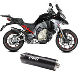Exhaust Tip With Noise Certification Oval Steel Black Carbon Fiber End Cap - Mivv Compatible With Ducati Multistrada V4 (2025-2026)