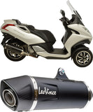 Système D'Échappement Homologué Au Niveau Sonore Nero Acier Embout Carbon Fiber - Leovince Compatible Avec Peugeot Metropolis 400 I (2013-2016)