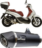Système D'Échappement Homologué Au Niveau Sonore Nero Acier Embout Carbon Fiber - Leovince Compatible Avec Piaggio Beverly 350 Sport Touring E3 (2011-2016)