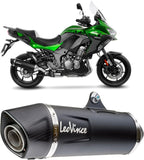Système D'Échappement Homologué Au Niveau Sonore Nero Acier Embout Carbon Fiber - Leovince Compatible Avec Kawasaki Versys 1000 (2019-2024)