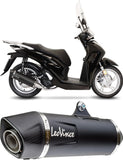 Système D'Échappement Complet Avec Catalyseur Et Homologation Acoustique Nero Acier Embout Carbon Fiber - Leovince Compatible Avec Honda Sh 150I (2020-2023)