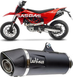 Exhaust Tip With Noise Certification Nero Stainless Steel Carbon Fiber End Cap - Leovince Compatible With Gasgas Es 700 (2022-2024)