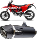 Complete Catalytic Exhaust System With Sound Certification Nero Stainless Steel Carbon Fiber End Cap - Leovince Compatible With Ktm 690 Smc R (2019-2024)