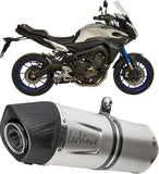 Système D'Échappement Complet Avec Catalyseur Et Homologation Acoustique Lv One Evo Acier Embout Carbon Fiber - Leovince Compatible Avec Yamaha Fj-09 Tracer (2015-2016)