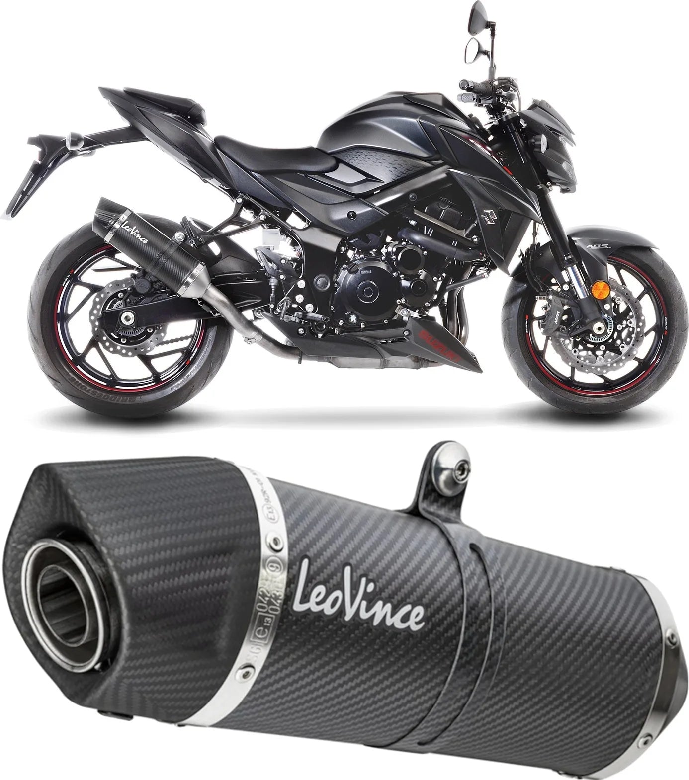 Système D'Échappement Homologué Au Niveau Sonore Lv One Evo Carbon Fiber Embout Carbon Fiber - Leovince Compatible Avec Suzuki Gsx-S 750 - Z Abs A2 (2019-2020)