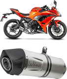Système D'Échappement Complet Avec Catalyseur Et Homologation Acoustique Lv One Evo Acier Embout Carbon Fiber - Leovince Compatible Avec Kawasaki Ninja 650 (2017-2019)