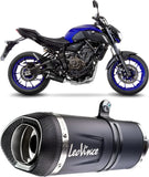 Système D'Échappement Complet Avec Catalyseur Et Homologation Acoustique Lv One Evo Acier Noir Embout Carbon Fiber - Leovince Compatible Avec Yamaha Tracer 700 Gt (2019-2020)
