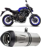 Complete Catalytic Exhaust System With Sound Certification Lv One Evo Stainless Steel Carbon Fiber End Cap - Leovince Compatible With Yamaha Mt-07 (2017-2020)
