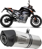 Exhaust Tip With Noise Certification Lv One Evo Stainless Steel Carbon Fiber End Cap - Leovince Compatible With Ktm 790 Duke - L A2 (2023-2024)