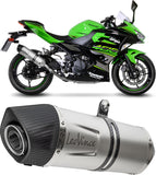 Exhaust Tip With Noise Certification Lv One Evo Stainless Steel Carbon Fiber End Cap - Leovince Compatible With Kawasaki Ninja 400 (2018-2021)
