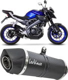 Système D'Échappement Complet Avec Catalyseur Et Homologation Acoustique Lv One Evo Carbon Fiber Embout Carbon Fiber - Leovince Compatible Avec Yamaha Mt-125 (2017-2019)