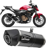 Système D'Échappement Homologué Au Niveau Sonore Lv One Evo Acier Noir Embout Carbon Fiber - Leovince Compatible Avec Honda Cb 500 X (2019-2023)