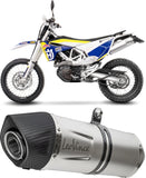 Système D'Échappement Homologué Au Niveau Sonore Lv One Evo Acier Embout Carbon Fiber - Leovince Compatible Avec Husqvarna 701 Enduro - Lr (2017-2020)
