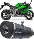Exhaust Tip With Noise Certification Lv-14 R Steel Black Carbon Fiber End Cap - Leovince Compatible With Kawasaki Ninja 400 (2018-2021)