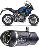 Système D'Échappement Complet Avec Catalyseur Et Homologation Acoustique Lv One Evo Acier Noir Embout Carbon Fiber - Leovince Compatible Avec Yamaha Tracer 7 (2020-2024)