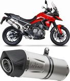 Exhaust Tip With Noise Certification Lv One Evo Stainless Steel Carbon Fiber End Cap - Leovince Compatible With Triumph Tiger 900 Rally (2020-2023)
