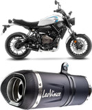 Complete Catalytic Exhaust System With Sound Certification Lv One Evo Steel Black Carbon Fiber End Cap - Leovince Compatible With Yamaha Xsr 700 (2021-2024)