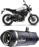 Système D'Échappement Complet Avec Catalyseur Et Homologation Acoustique Lv One Evo Acier Noir Embout Carbon Fiber - Leovince Compatible Avec Yamaha Xsr 700 (2021-2024)