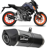 Complete Catalytic Exhaust System With Sound Certification Lv One Evo Steel Black Carbon Fiber End Cap - Leovince Compatible With Yamaha Xsr 125 (2021-2024)