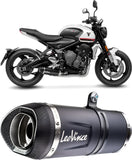 Complete Catalytic Exhaust System With Sound Certification Lv One Evo Steel Black Carbon Fiber End Cap - Leovince Compatible With Triumph Tiger 660 Sport (2022-2024)