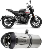 Complete Catalytic Exhaust System With Sound Certification Lv One Evo Stainless Steel Carbon Fiber End Cap - Leovince Compatible With Triumph Trident 660 (2021-2024)