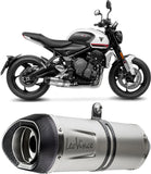 Système D'Échappement Complet Avec Catalyseur Et Homologation Acoustique Lv One Evo Acier Embout Carbon Fiber - Leovince Compatible Avec Triumph Trident 660 (2021-2024)